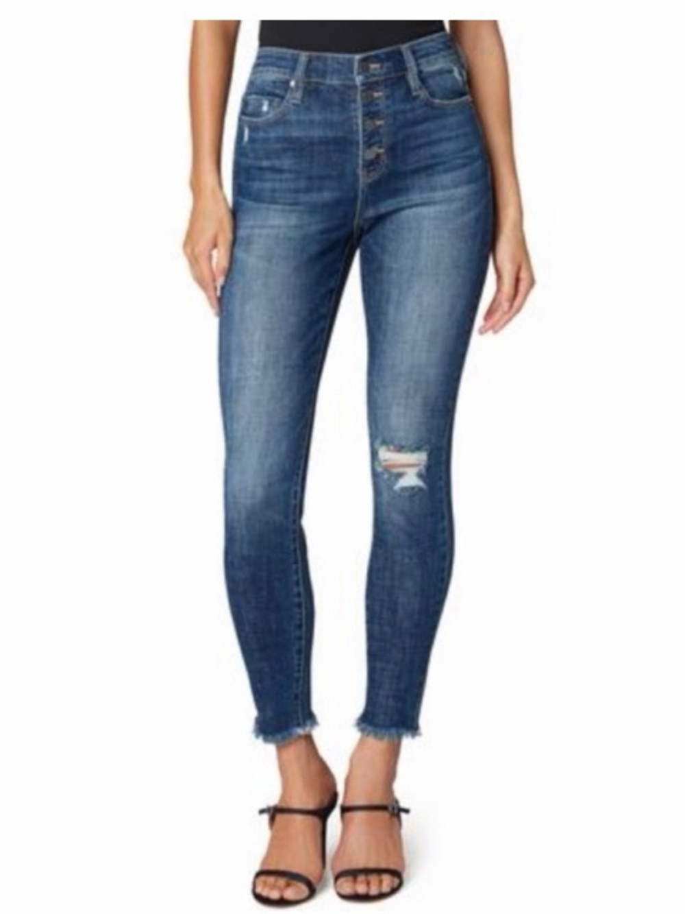 Liverpool Abby High-Rise Ankle Distressed Skinny Jeans‎